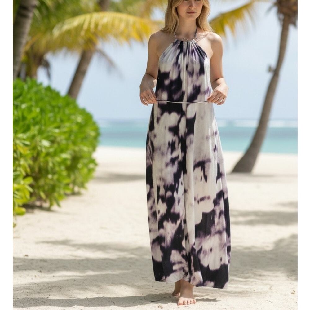 KAUFMANFRANCO Purple Halter Maxi Dress XS Vacation Party Sundress Designer $1195 - Picture 3 of 10
